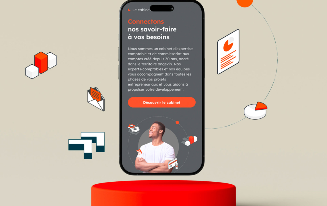 Nouveau site internet Géo Conseils en vue responsive mobile, sur smartphone