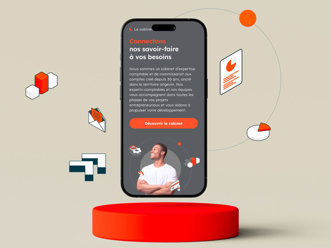 Nouveau site internet Géo Conseils en vue responsive mobile, sur smartphone