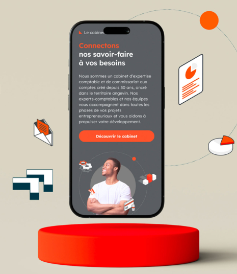 Nouveau site internet Géo Conseils en vue responsive mobile, sur smartphone